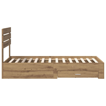 Bed Frame with Drawer Artisan Oak 90 x 190 cm Engineered Wood