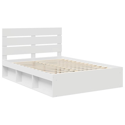 Bed Frame with Headboard White 160 x 200 cm Solid Pine Wood