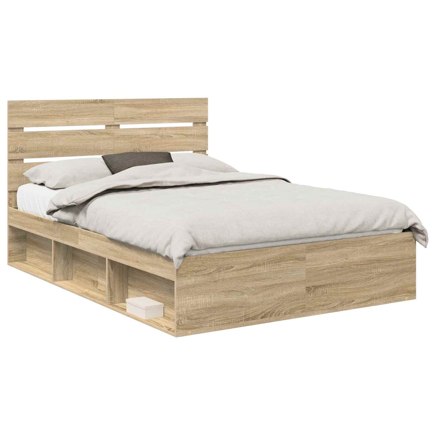 Bed Frame with Headboard Sonoma 160 x 200 cm Solid Pine Wood