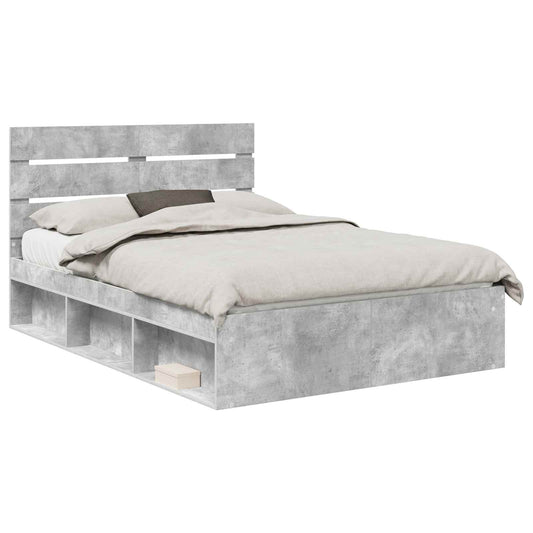 Bed Frame with Headboard Concerte 140 x 200 cm Solid Pine Wood