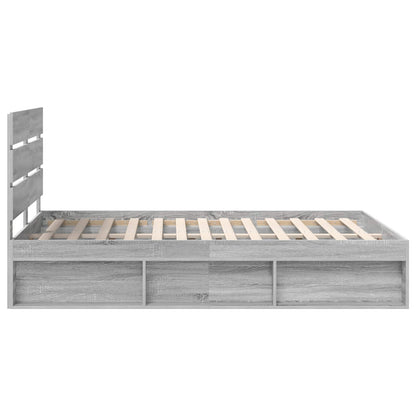 Bed Frame Grey Sonoma 140 x 200 cm Solid Pine Wood