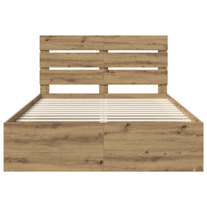 Bed Frame Artisian Oak 140 x 200 cm Solid Pine Wood