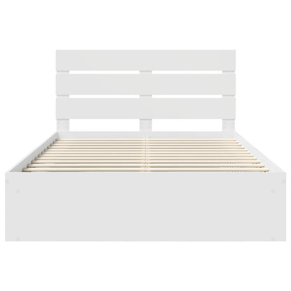 Bed Frame with Headboard White 140 x 190 cm Solid Pine Wood