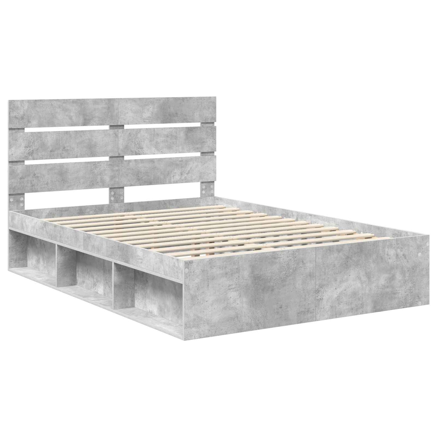 Bed Frame with Headboard Concerte 140 x 190 cm Solid Pine Wood
