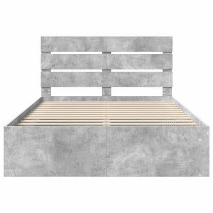 Bed Frame with Headboard Concerte 140 x 190 cm Solid Pine Wood