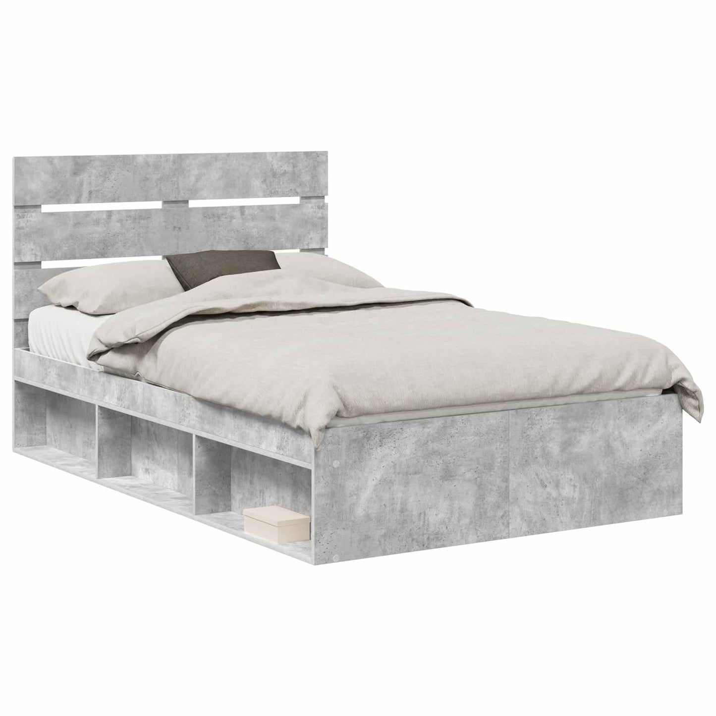 Bed Frame Concerte Grey 135 x 190 cm Solid Pine Wood