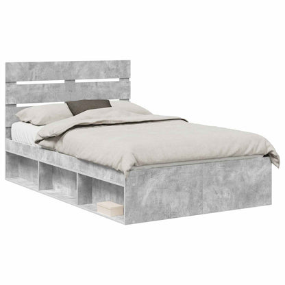 Bed Frame Concerte Grey 135 x 190 cm Solid Pine Wood