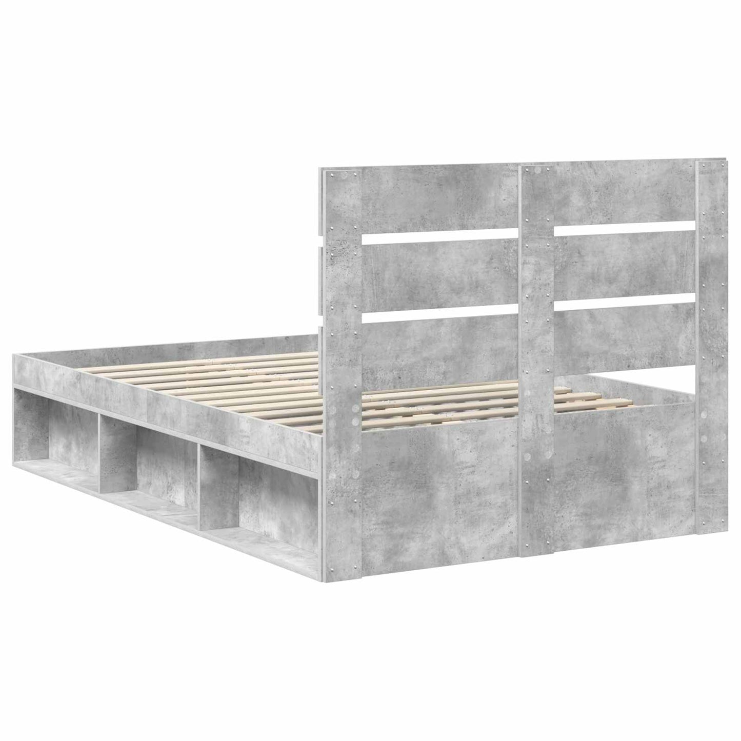 Bed Frame Concerte Grey 135 x 190 cm Solid Pine Wood