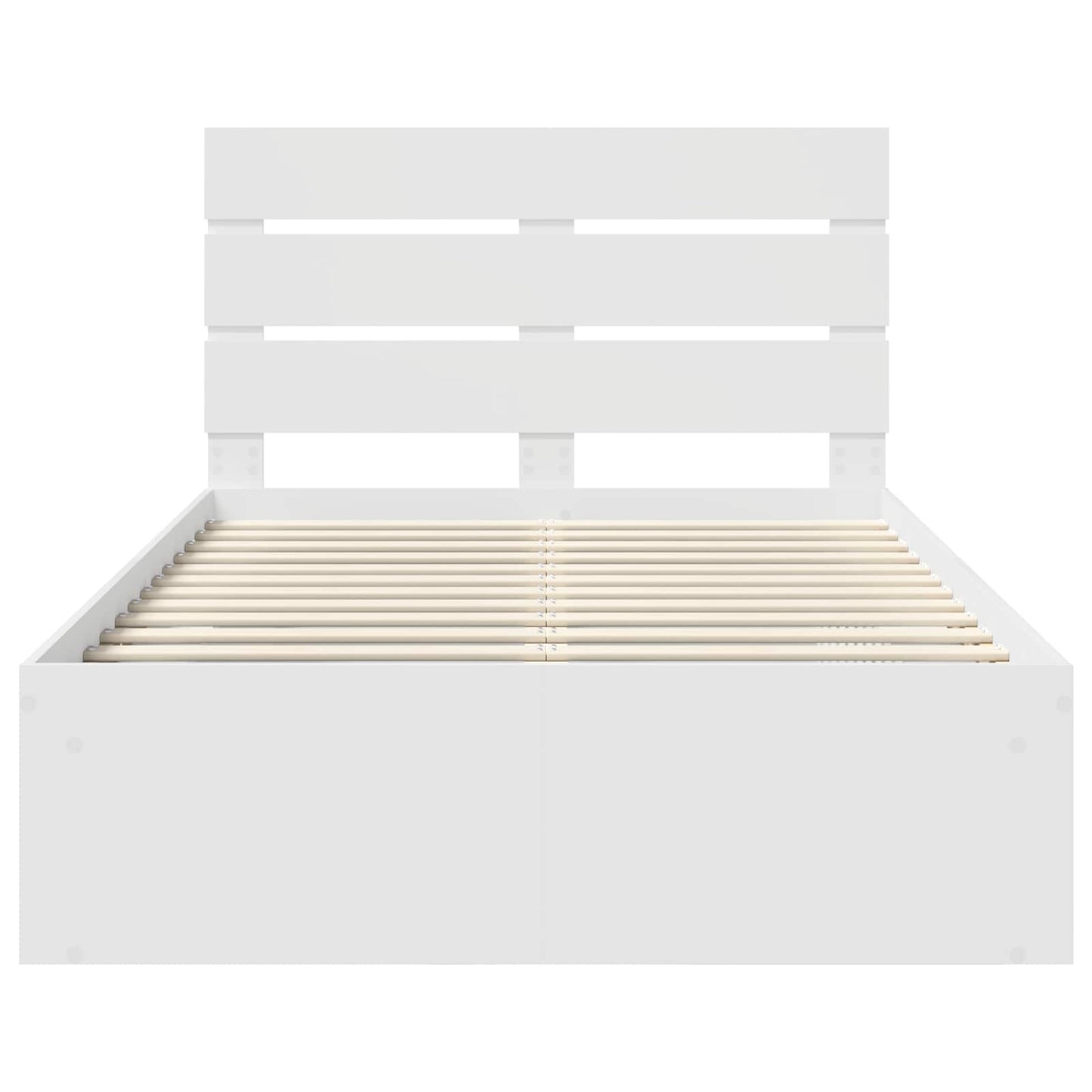 Bed Frame with Headboard White 120 x 200 cm Solid Pine Wood