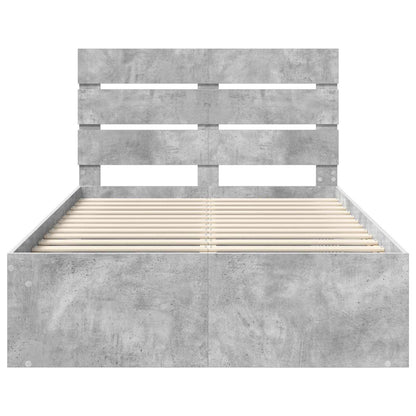 Bed Frame with Headboard Concerte 120 x 200 cm Solid Pine Wood