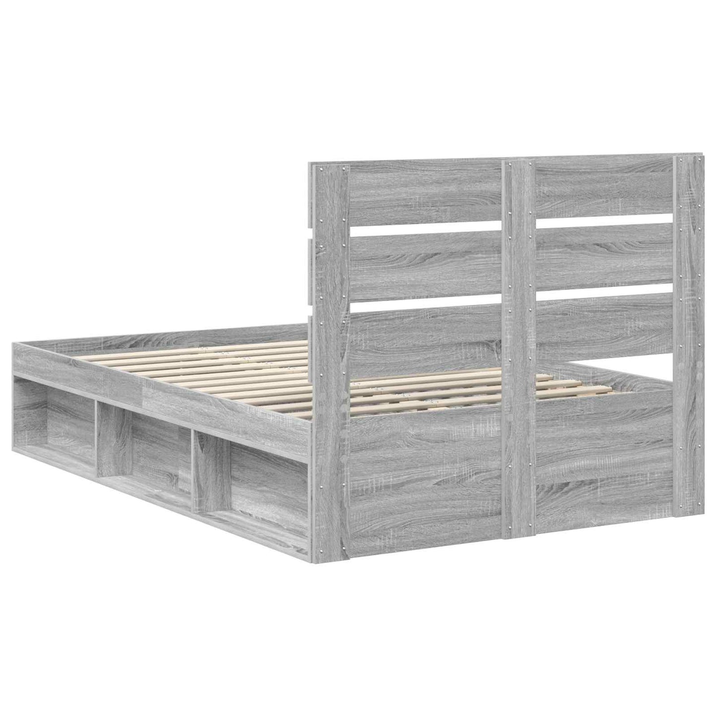 Bed Frame Grey Sonoma 120 x 200 cm Solid Pine Wood