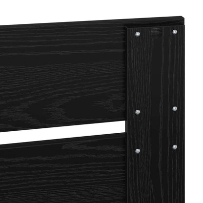 Bed Frame with Headboard Black 120 x 190 cm Solid Pine Wood