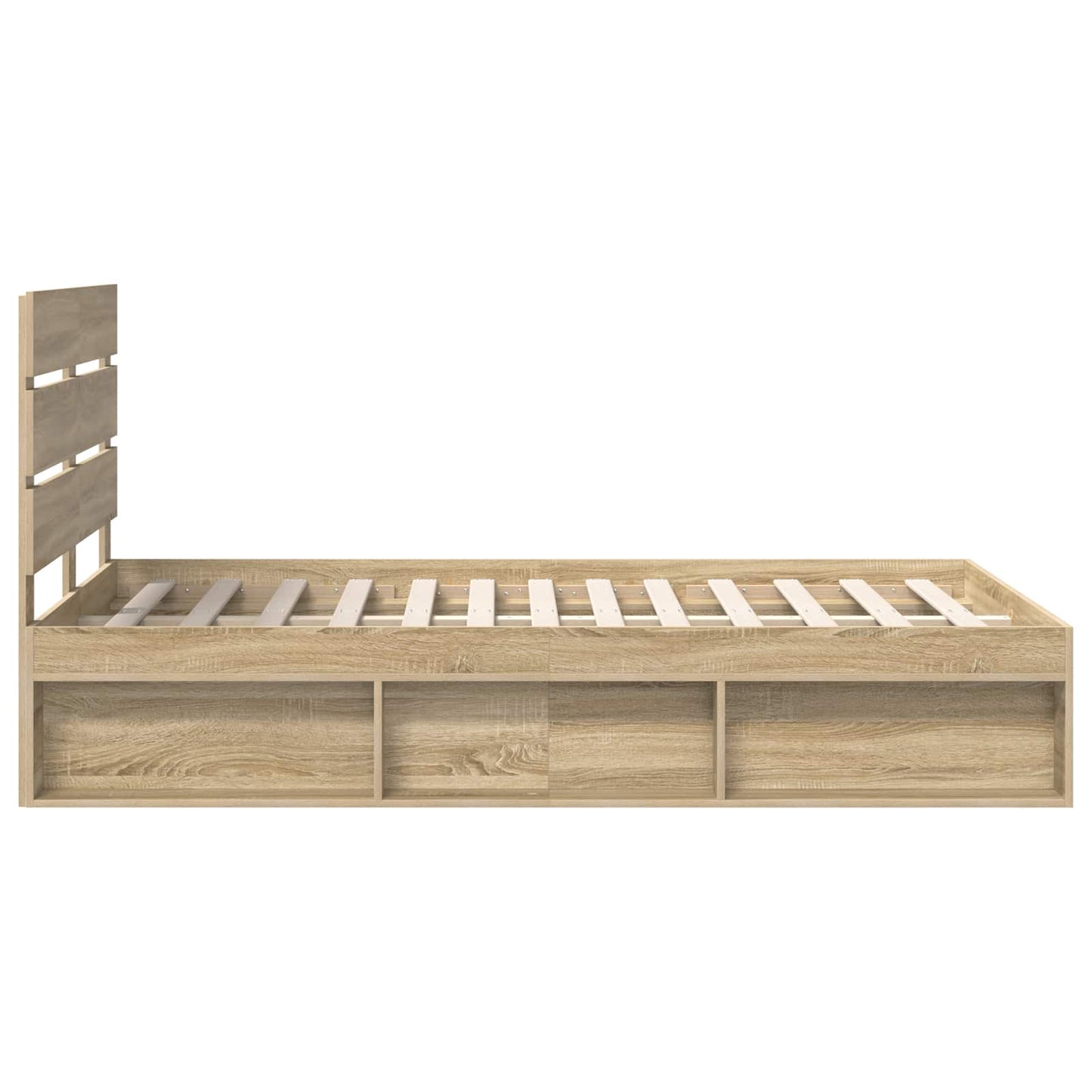 Bed Frame with Headboard Sonoma 120 x 190 cm Solid Pine Wood