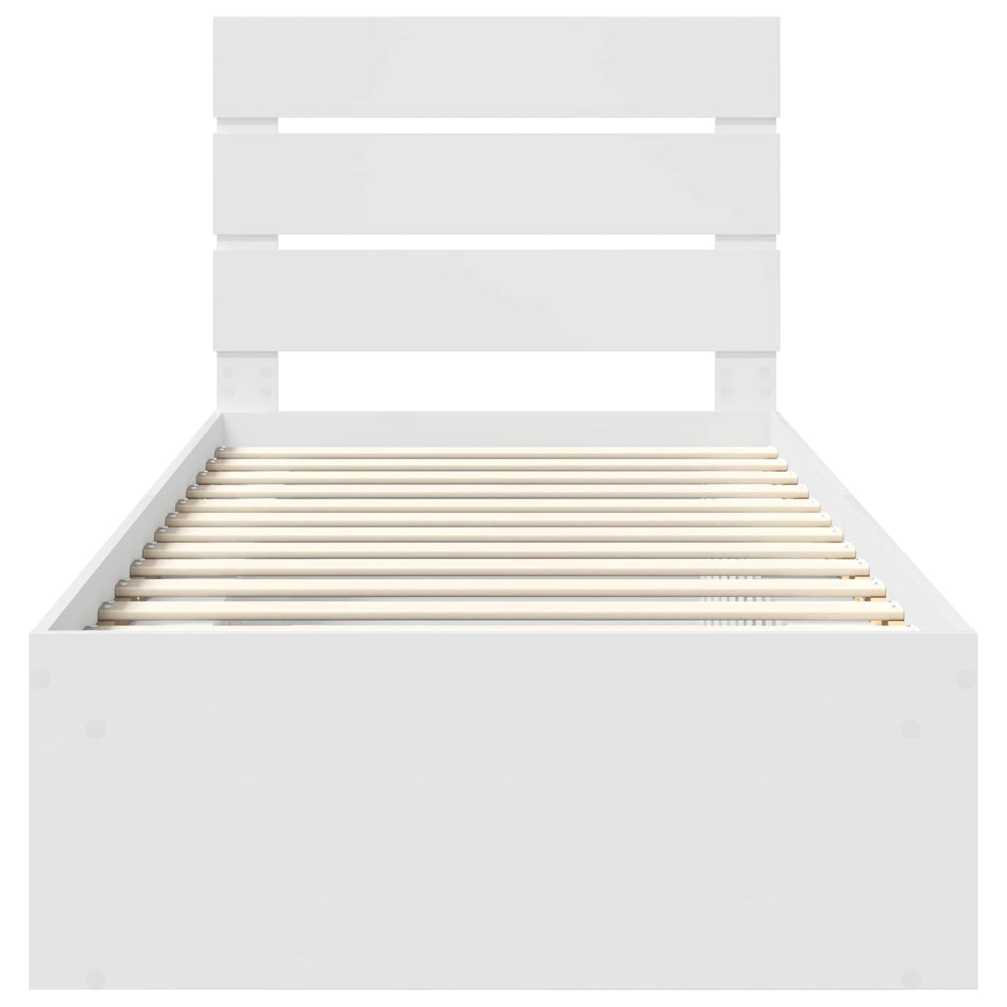Bed Frame with Headboard White 100 x 200 cm Solid Pine Wood