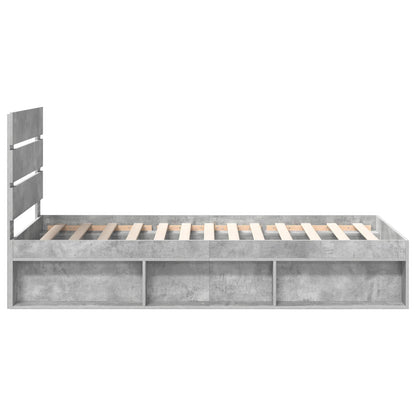 Bed Frame Concerte Grey 100 x 200 cm Solid Pine Wood