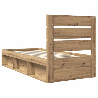 Bed Frame Artisian Oak 100 x 200 cm Solid Pine Wood
