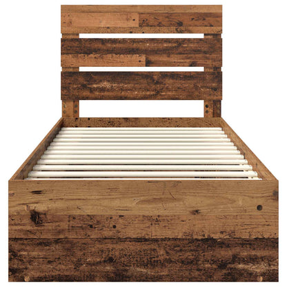 Bed Frame with Headboard Old Wood 90 x 200 cm Solid Pine Wood