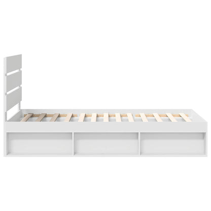Bed Frame with Headboard White 90 x 190 cm Solid Pine Wood
