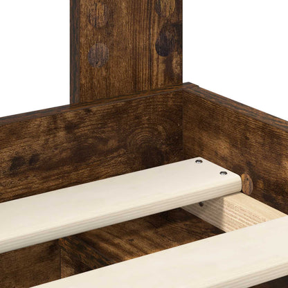 Bed Frame with Headboard Smoked Oak 90 x 190 cm Solid Pine Wood