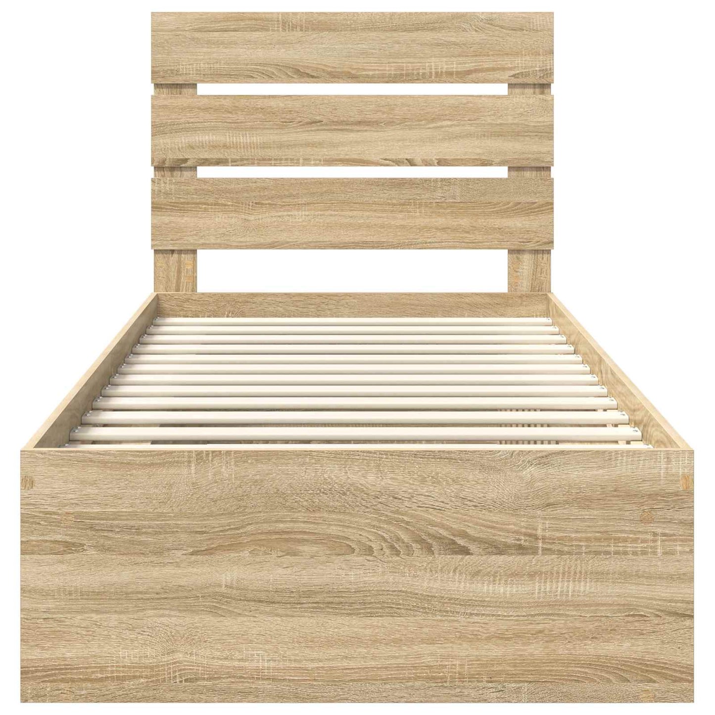 Bed Frame with Headboard Sonoma Oak 75 x 190 cm Solid Pine Wood
