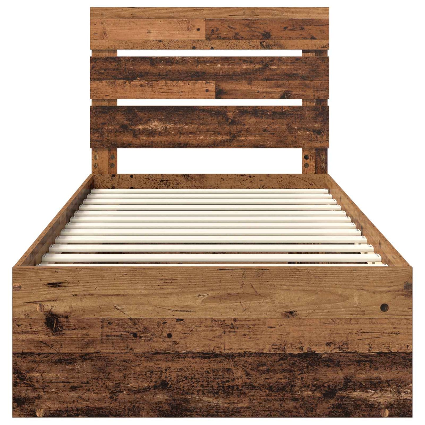 Bed Frame with Headboard Old Wood 75 x 190 cm Solid Pine Wood