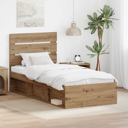 Bed Frame Artisian Oak 75 x 190 cm Solid Pine Wood