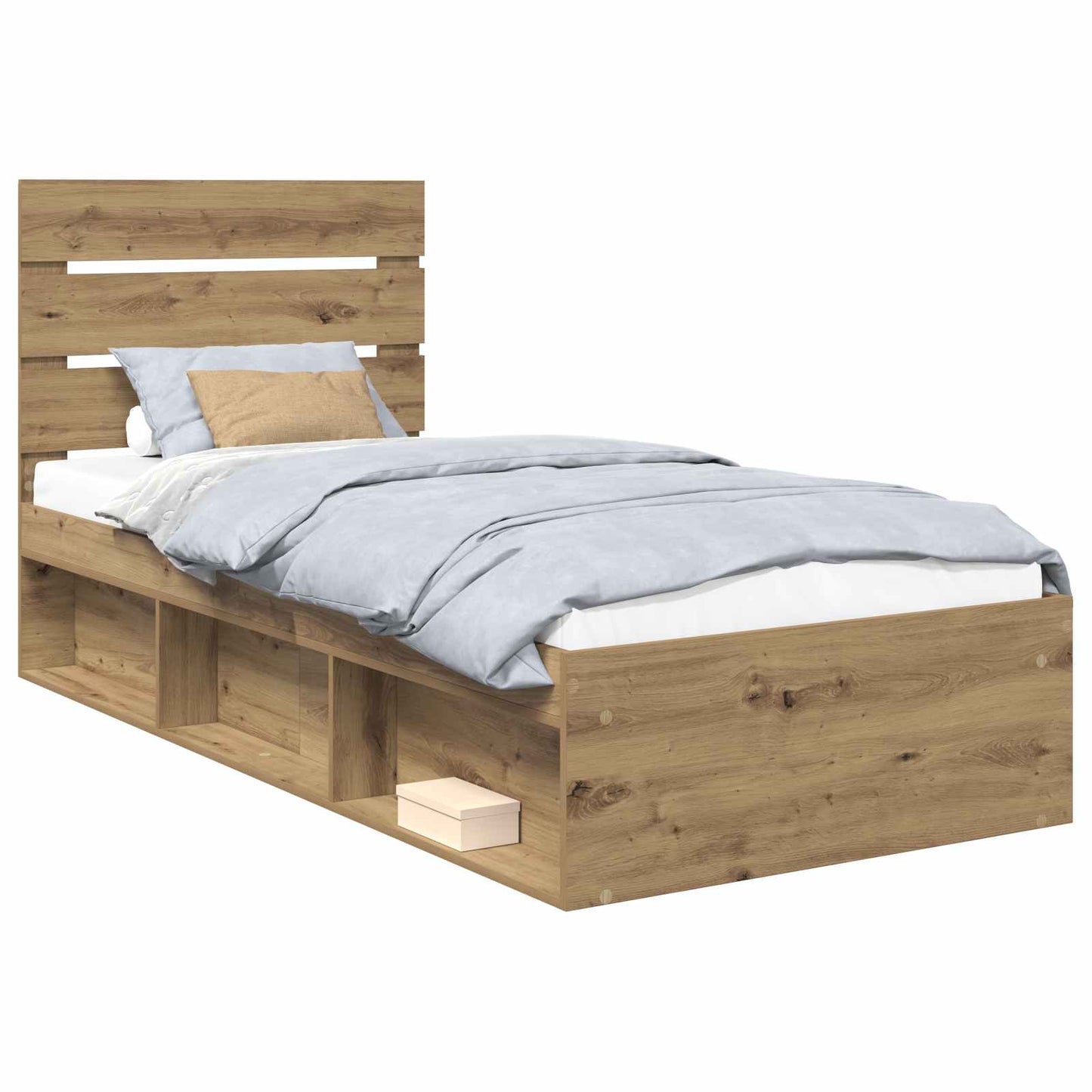 Bed Frame Artisian Oak 75 x 190 cm Solid Pine Wood