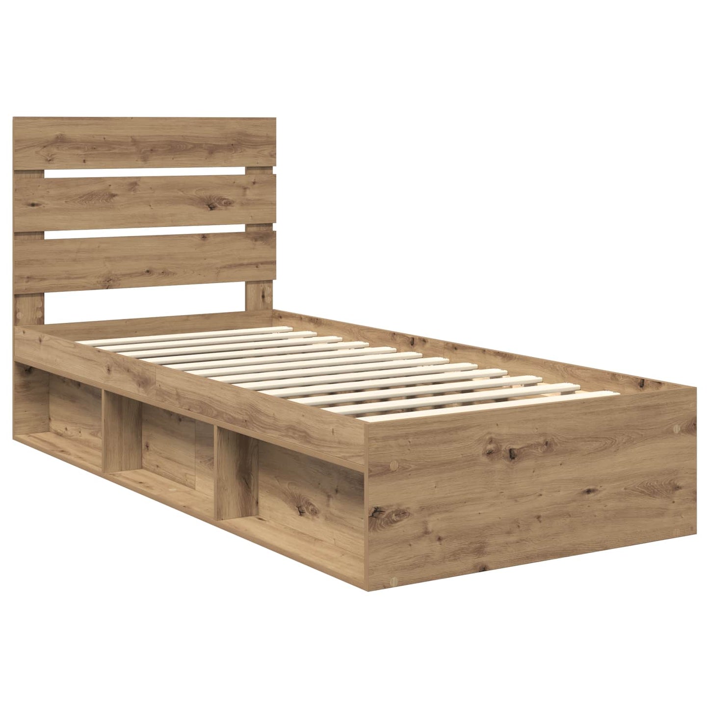 Bed Frame Artisian Oak 75 x 190 cm Solid Pine Wood