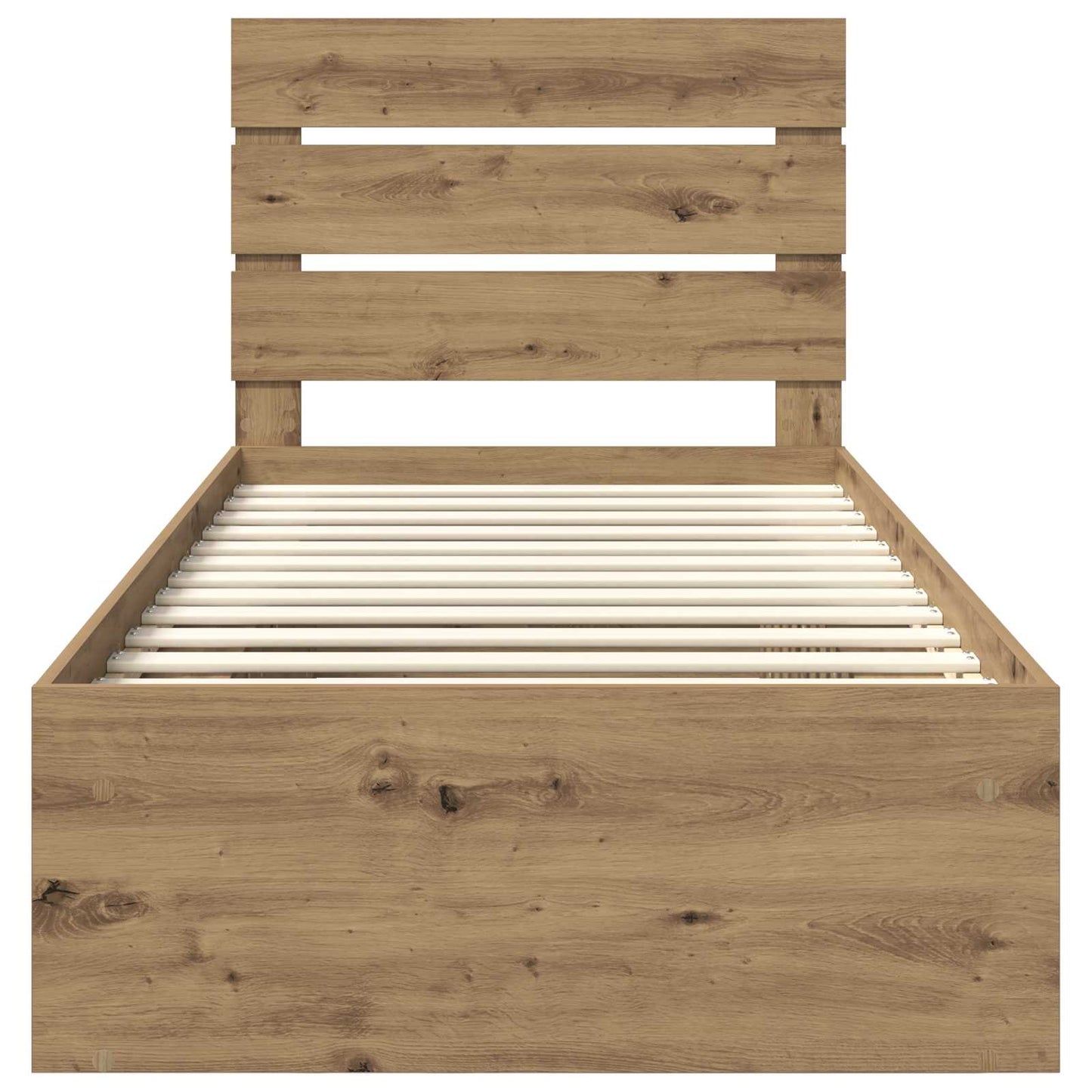 Bed Frame Artisian Oak 75 x 190 cm Solid Pine Wood