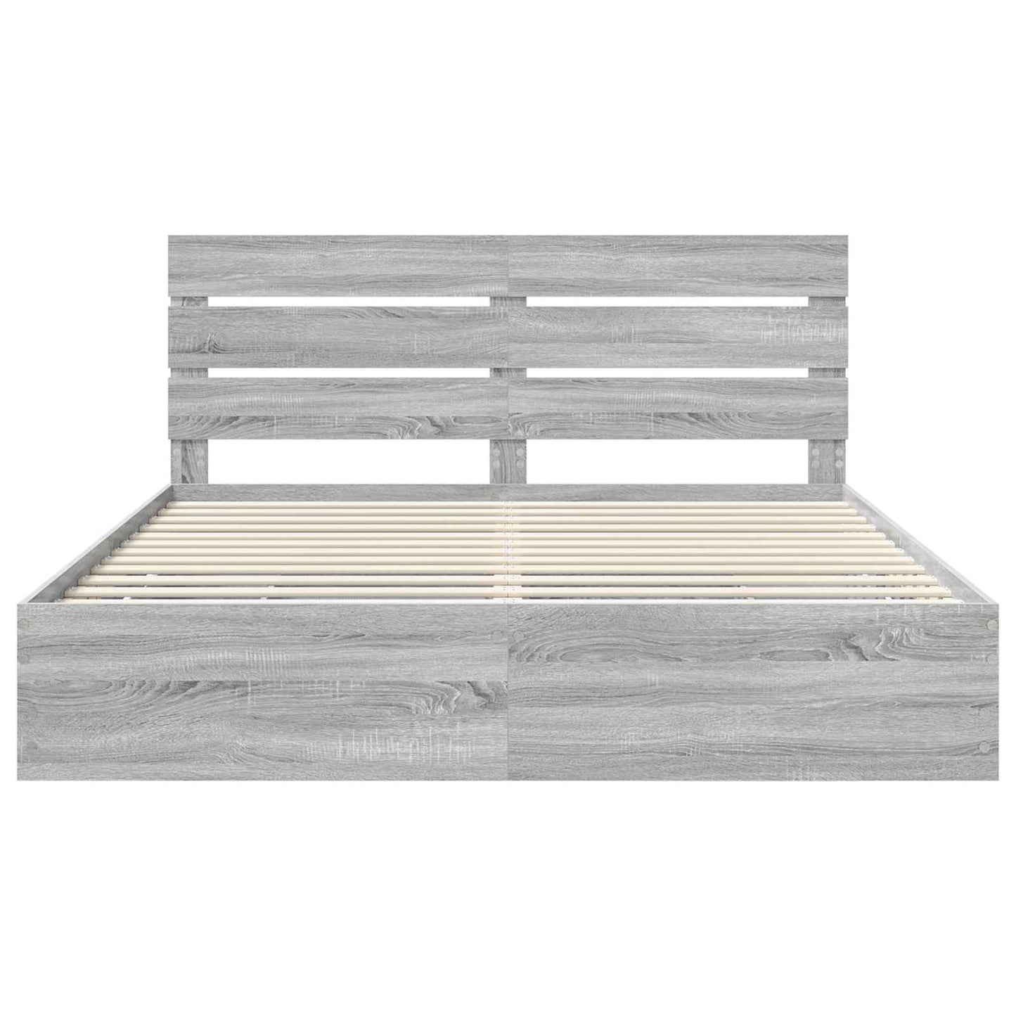 Bed Frame with Drawer Grey Sonoma 200 x 200 cm Engineer Wood