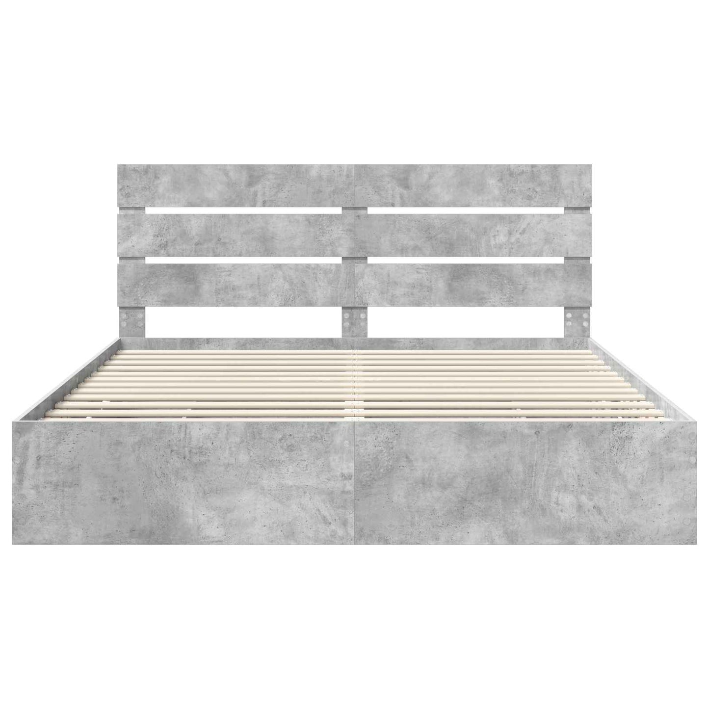Bed Frame with Drawer Concrete Grey 180 x 200 cm Engineer Wood