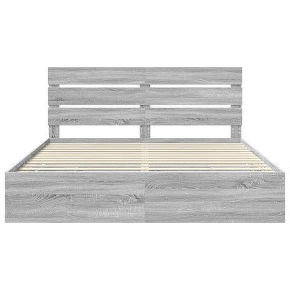 Bed Frame with Drawer Grey Sonoma 180 x 200 cm Engineer Wood