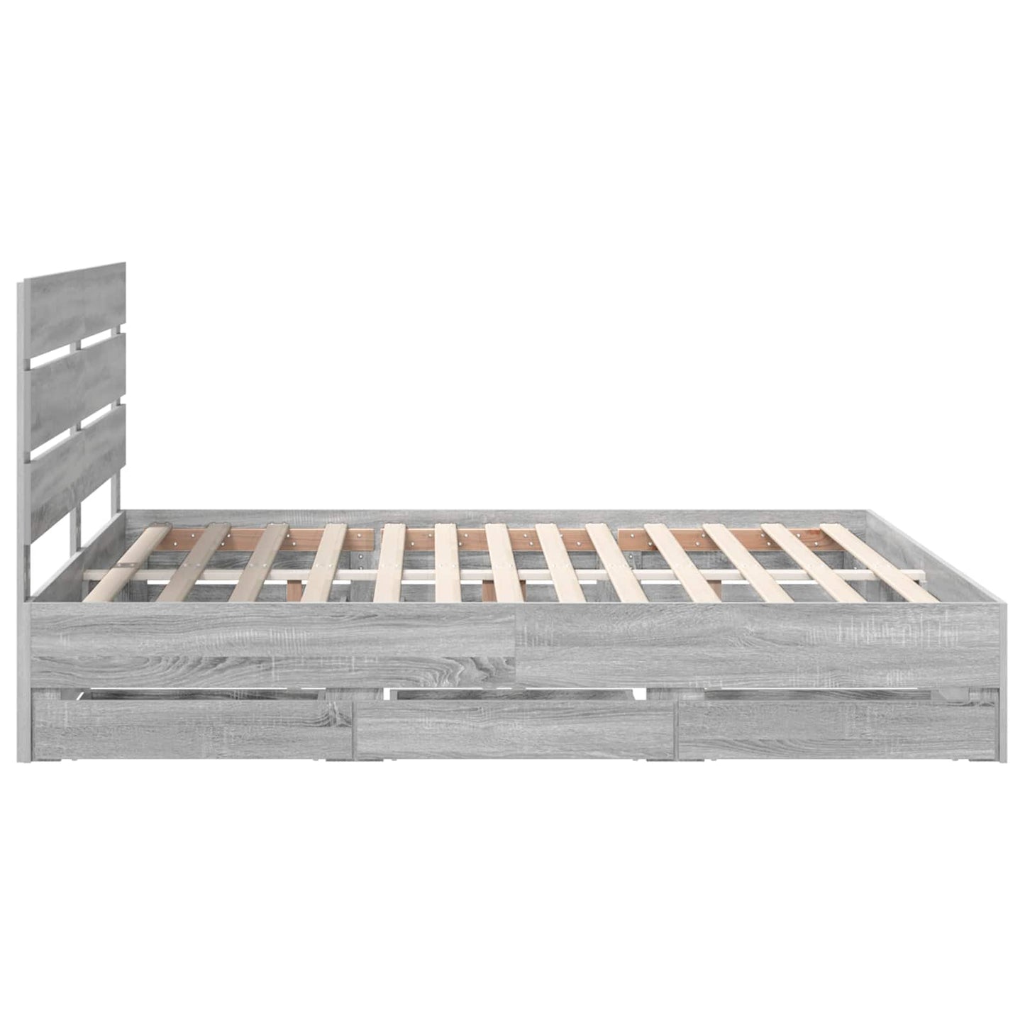Bed Frame with Drawer Grey Sonoma 180 x 200 cm Engineer Wood