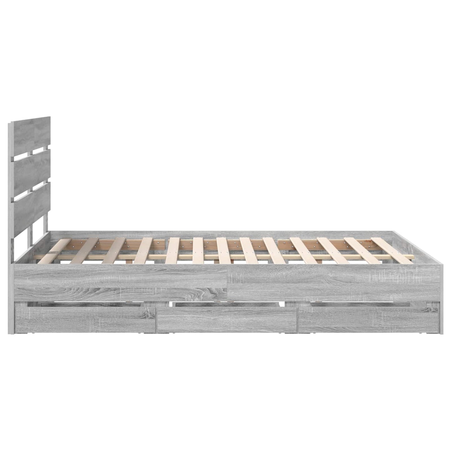 Bed Frame with Drawer Grey Sonoma 150 x 200 cm Engineer Wood
