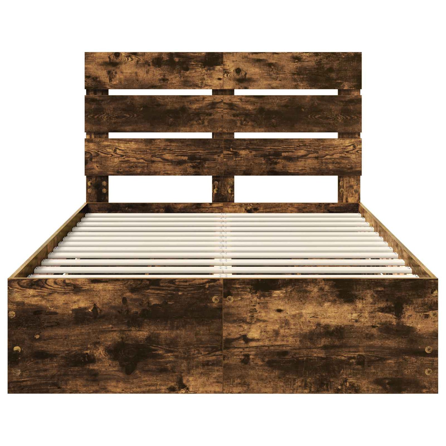Bed Frame with Drawer Smoked Oak 120 x 200 cm Engineer Wood
