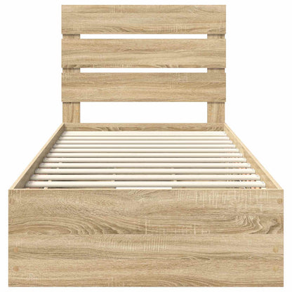 Bed Frame with Drawer Sonoma Oak 100 x 200 cm Engineer Wood