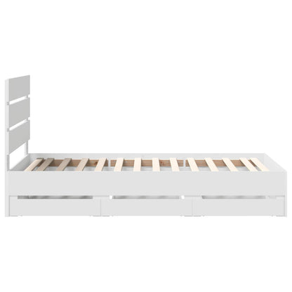 Bed Frame with Drawer White 90 x 200 cm Engineer Wood