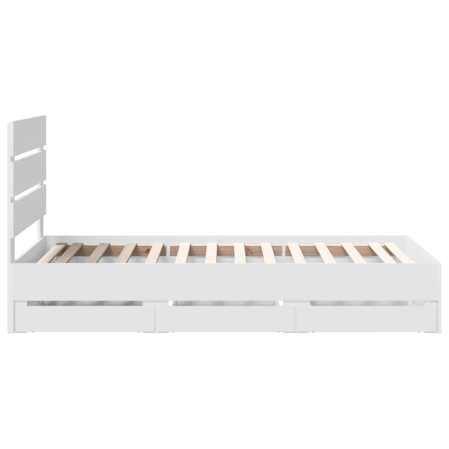 Bed Frame with Drawer White 90 x 190 cm Engineer Wood