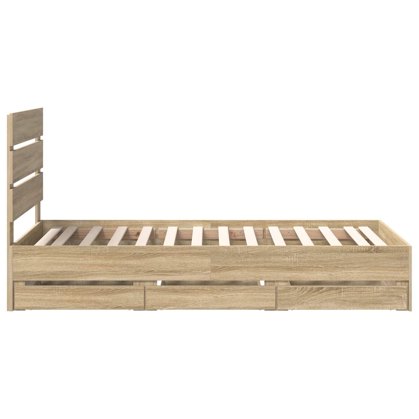 Bed Frame with Drawer Sonoma Oak 75 x 190 cm Engineer Wood