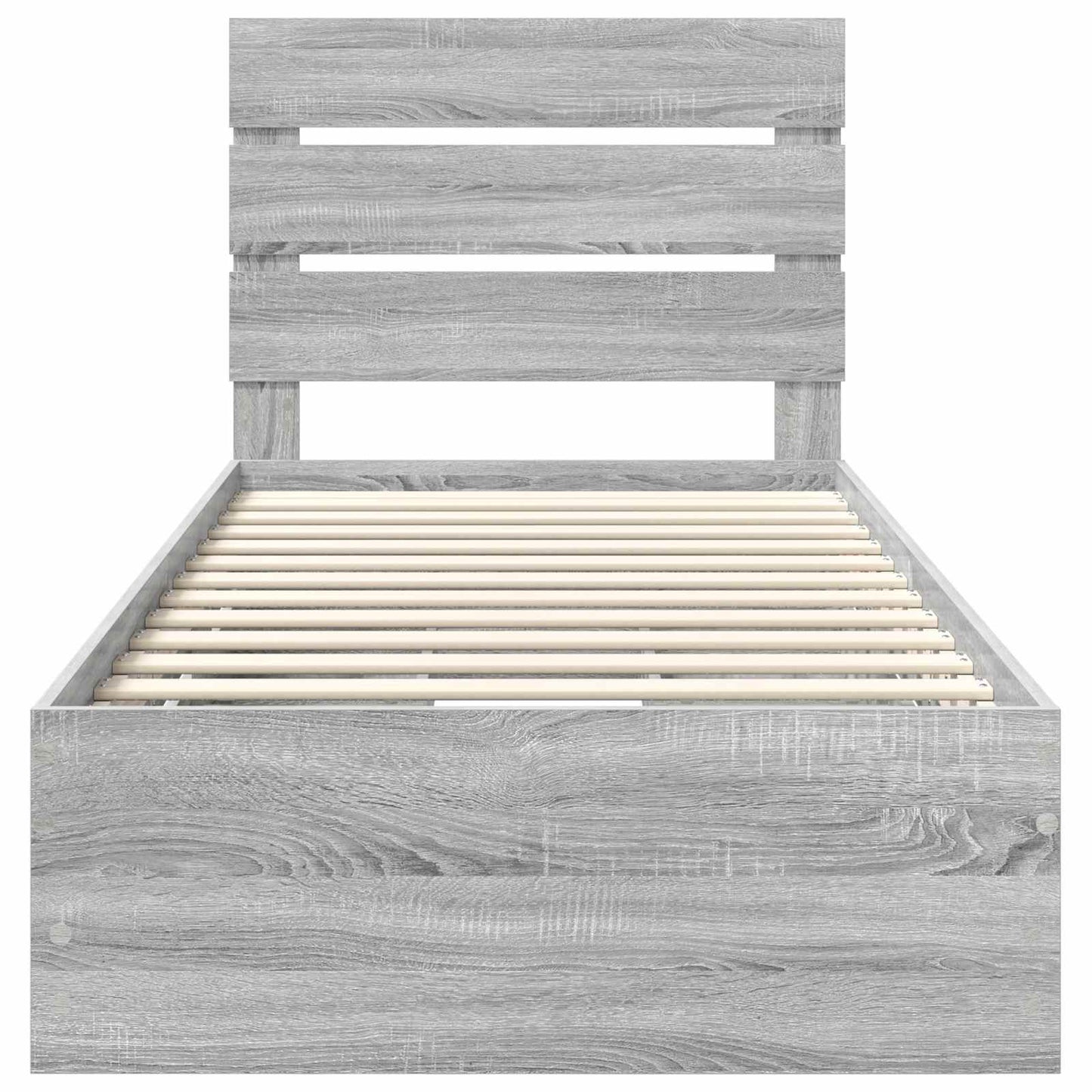 Bed Frame with Drawer Grey Sonoma 75 x 190 cm Engineer Wood