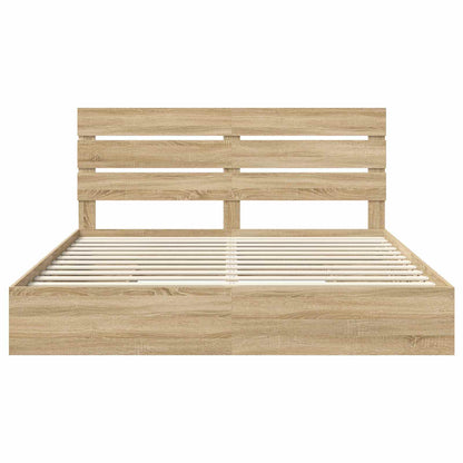 Storage Bed with Drawer Sonoma Oak 180 x 200 cm Engineered Wood