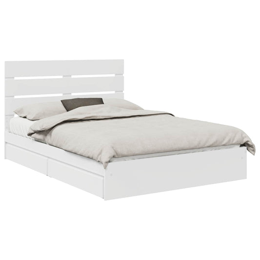 Storage Bed with Drawer White 160 x 200 cm Engineered Wood