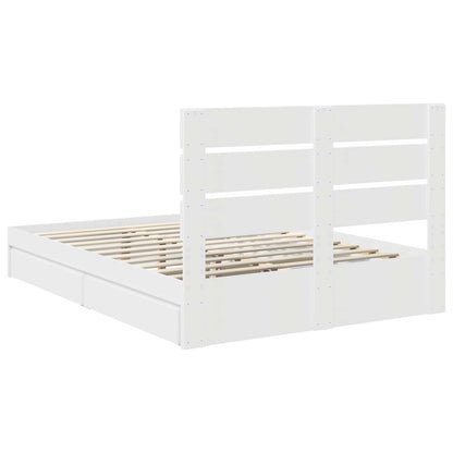 Storage Bed with Headboard White 160 x 200 cm Engineered Wood