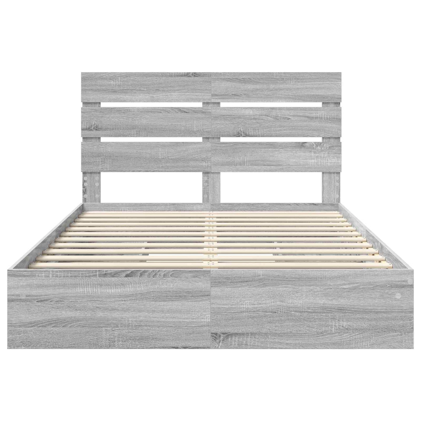 Storage Bed Grey Sonoma 150 x 200 cm Engineered Wood