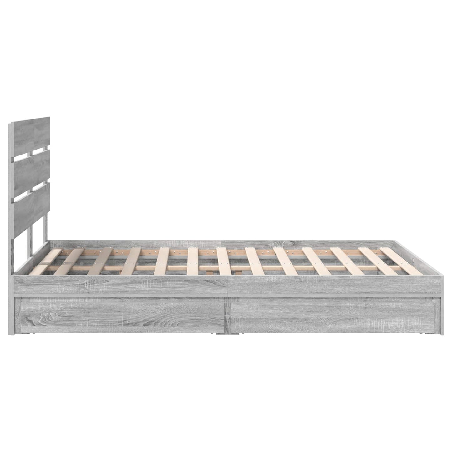 Storage Bed Grey Sonoma 140 x 200 cm Engineered Wood