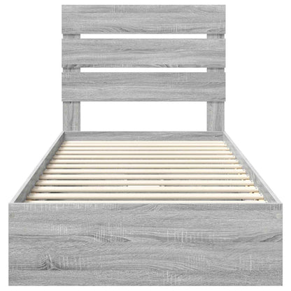 Storage Bed Grey Sonoma 100 x 200 cm Engineered Wood