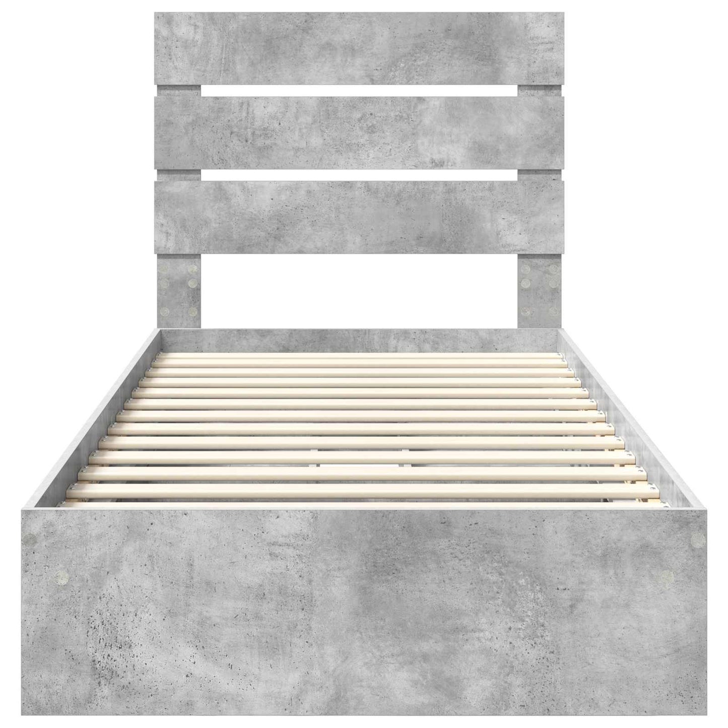 Storage Bed Concrete Grey 90 x 190 cm Engineered Wood