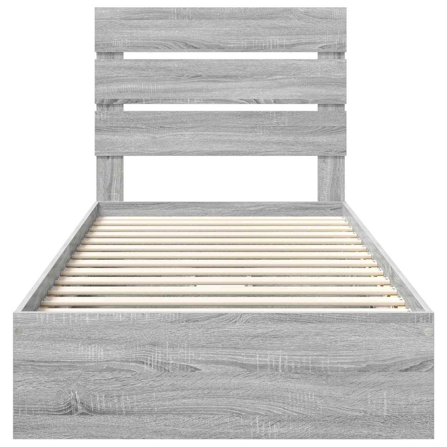 Storage Bed with Drawer Grey Sonoma 90 x 190 cm Engineered Wood