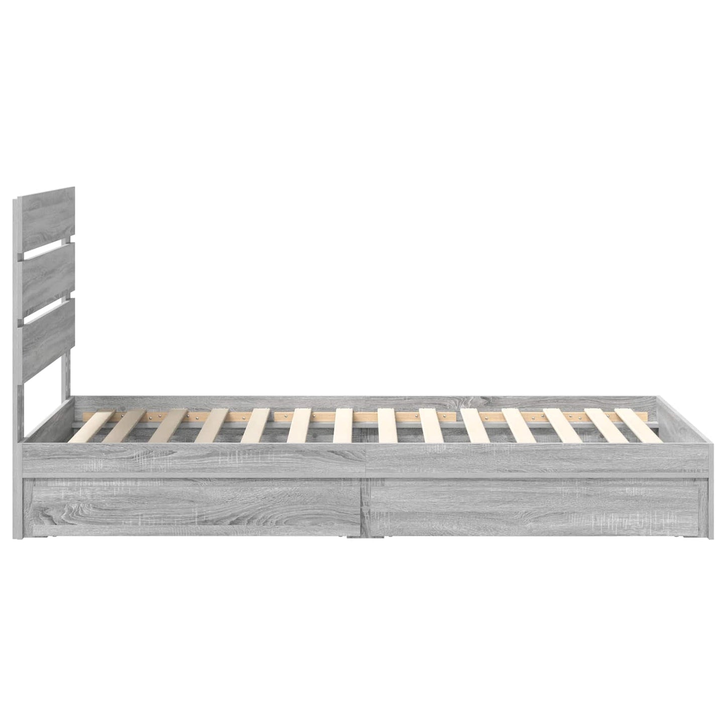 Storage Bed with Drawer Grey Sonoma 90 x 190 cm Engineered Wood
