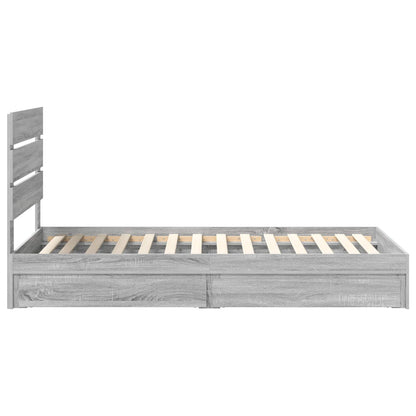 Storage Bed with Drawer Grey Sonoma 90 x 190 cm Engineered Wood